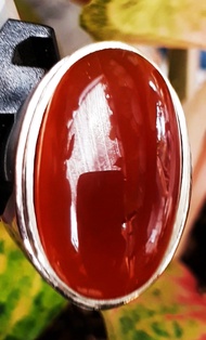 Natural batu akik Bacan Obi Merah kristal size jumbo 27mm
