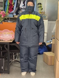 QUẦN ÁO KHO LẠNH ÂM 25 ĐỘ MÀU XANH ĐEN DẦY 5 LỚP.