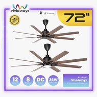 K2 VIVIDWAYS N72B PRO Ceiling Fan/LED Ceiling Fan/Kipas Siling