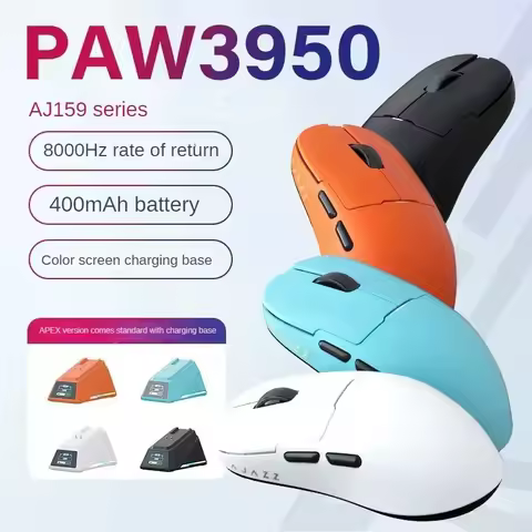 Jimitu X Ajazz AJ159 Pro Wireless Mouse Three Mode PAW3395 Sensor Gaming Mouse RGB Magnetic Charging