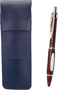 2 Pack Blue Grain Leather Pen Case Metal Scorpion Shocking Ballpoint Pen Set Red SASL-B989A-R-2