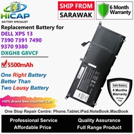 HICAP DELL Laptop Battery DXGH8 G8VCF 5500mAh for DELL XPS 13 7390 7391 7490 9370 9380