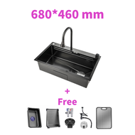 304 Stainless Sinki Dapur Multifunction Worksta Handmade Kitchen Sink Whale Waterfall Single Bowl Sm