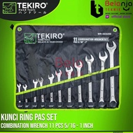 Tekiro Kunci Ring Pas Set 11 Pcs Ukuran 5/16 - 1" Ring Pas 11Pcs