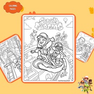 Set of 17/10 coloring pages, Subway Surfers game coloring pages, A4, A5 paper 160gsm thick SS842D