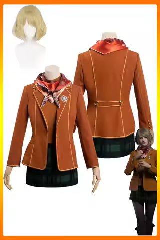 Ashley Graham Cosplay Wig Adult Women Dress Game Costume Disguise Coats Skirt Stockings Outfit Femal