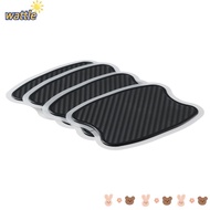 WATTLE 4pcs  Carbon Fiber Door Handle Protector, 3 Sizes Black Car Door Handle Paint Scratch Protector, Soft and Comfortable TPU  Door Bowl Sticker Door Handle