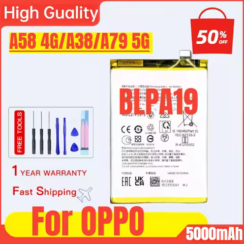 BLPA19 for OPPO A58 4G/A38/A79 5G Mobile Phone Fast Charging Battery High Capacity Battery Replaceme
