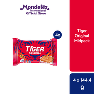 [Bundle of 4] Tiger Plain Sweet Biscuit Mid Pack [Original 144.4g/ Chocolate 144.4g/ Susu 175g]