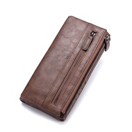 Young men's wallet long Phone bag zipper Coin Purse Removable multi-position Card soft leather hand wallet men cartera Clutch