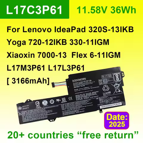 L17C3P61 L17L3P61 For Lenovo IdeaPad 320S-13IKB Yoga 720-12IKB 330-11IGM Flex 6-11IGM Xiaoxin 7000-1