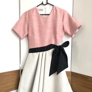 Jolie Clothing Brinkley Dress Pink Cream Ribbon Women Ladies Women's Dress