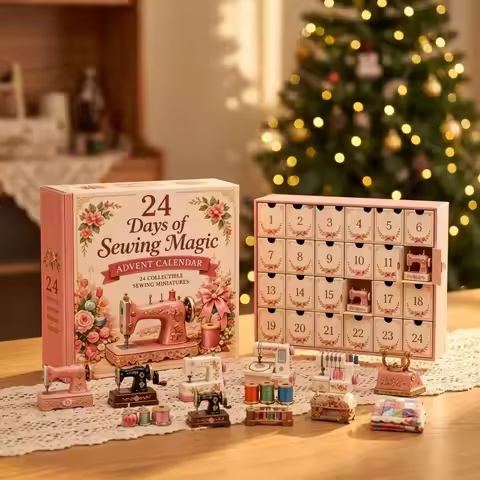 Sewing Theme Christmas Advent Calendar Decorations Ornaments 24 Days Advent Calendar Handmade Christ