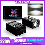 X-7SEVEN 220W Bi LED Projector Headlight 50000LM Ultra Bright LED Lens 6500K Car Headlamp Upgrade