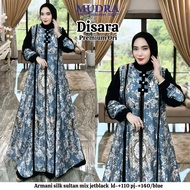 DISARA DRESS. Bahan Armany Silk Sultan Mix Jetblack. LD.110cm PJ.140cm.