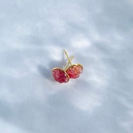 天然石 / 碧璽裸石耳針 / 能量石 / 單鑽耳針 / 18K / 單顆寶石 / 簡約 / 友善過敏肌 / 碧璽 / 無耳洞耳環 / 裸石