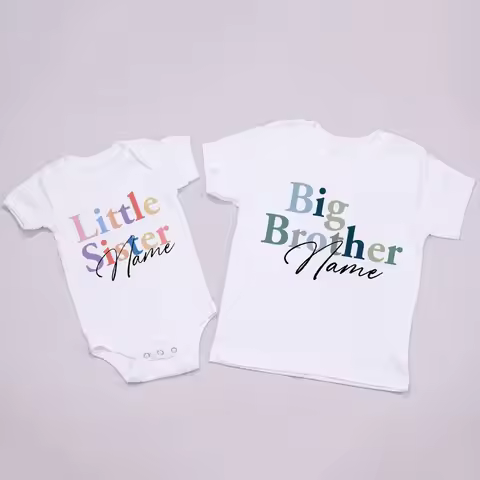Personalized Big Sister Little Brother Big Brother Little Sister Family Matching Shirt Custom Name B