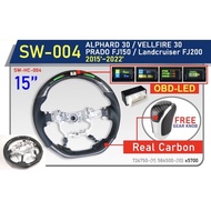 Toyota vellfire alphard agh30 Land cruiser Prado FJ150 FJ200 Sport Wheel steering gear knob Carbon b