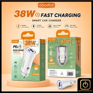 🧡 Abodos 38W Fast Charging Car Charger ⚡ USB + Type-C Dual Port | PD20W QC18W Smart Car Adapter 🚗✨