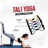 PROMO!! Tali Fitness Gym Yoga Resistance Band 8 Toning Tube / Tali Fitness Stretching Olahraga Latihan Peregangan / Tali Elastis Yoga Alat Olah Raga Dirumah Type JS-8
