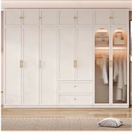 Glass Wardrobe Colection - Designer Luxury Walk-in Wardrobe Tempered Glass Solid Wood LED Build In C