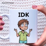 Cartoon Meme Mug | IDK Cute Eggplant Expression V37