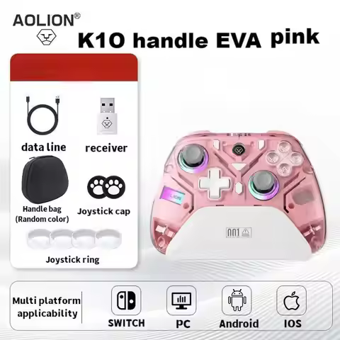 AOLION K10 2.4G Wireless Gaming Controller For Switch 2/Pc/Ios/Android Hall Effect Stick Rgb Light C