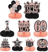 Pack of 9 Decorative 60th Birthday Woman Man, Rose Gold Decoration, Table Decoration Birthday 60th D