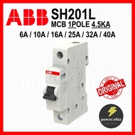 ABB SH201L 6A 10A 16A 20A 25A 32A 40A 1P 4.5KA MCB (100% ORIGINAL)