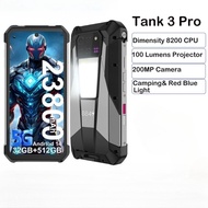 8849 Tank 3 Pro Unihertz Projector Rugged Smartphone 23800mAh 512GB+36GB 5G Android14 Outdoor Phone 