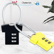 CHAMPIONO Password Lock, 3 Digit Steel Wire Security Lock, Multifunctional Cupboard Cabinet Locker Padlock Mini Aluminum Alloy Suitcase Luggage Coded Lock