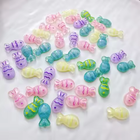 Cute Little Fish Accessories Mini Translucent Glitter Colorful Fish Diy Cream Glue Resin Accessories