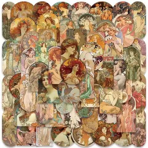 60/114PCS Vintage Medieval Painting Stickers Poster Literature Art Stickers Laptop Bike Luggage Note