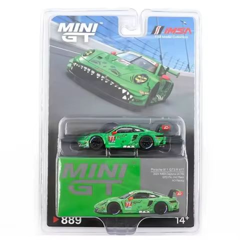 MINIGT 1:64 No. 889 Porsche Green Dinosaur Red Ears 911 GT3 872 US version Porsche 911 GT3 R #80 Pin