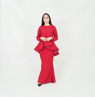 Baju kurung Nafiyah Peplum Fishtail Plain Women Dress- Ironless/Ready Stock/Murah/ Hot Item/Muslimah (PLUS SIZE)