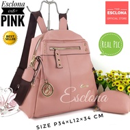 TAS RANSEL WANITA ESCLONA 018 PREMIUM BACKPACK STYLISH MULTIFUNGSI TAS GENDONG TAS RANGSEL TAS PUNGG