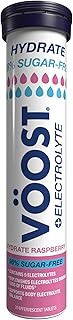 VOOST Hydrate 98% Sugar-Free Raspberry 20 Effervescent Tablets to Replenish Electrolytes