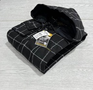 KEMEJA FLANEL HOODIE KUPLUK PRIA LENGAN PANJANG MOTIF KOTAK-KOTAK PREMIUM GAYA FORMAL CASUAL