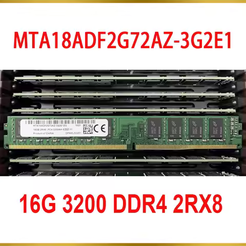 1 Pcs Server Memory For MT RAM 16GB 16G 3200 DDR4 2RX8 UDIMM ECC Narrow VLP MTA18ADF2G72AZ-3G2E1