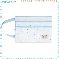 NENTEY Handbag, Polka Dot Design A4/A5 File Bag, INS Large Capacity Three Layers Exam Papers Storage