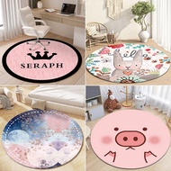 Round Floor Mat Computer Chair Mat Study Table Swivel Chair Mat Balcony Round Carpet Hanging Basket Mat Household Anti-slip Foot