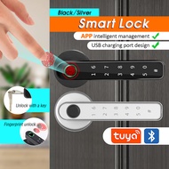 Bluetooth fingerprint lock mobile phone unlock password door lock intelligent lock wooden door lock 