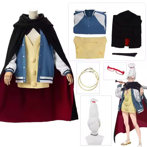 Customized Anime Dandadan Cosplay Seiko Ayase Costume Cape Seiko Ayase Wig Earrings Glasses Prop Hal