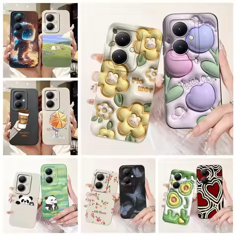 For Vivo Y27 4G Case V2249 Luxury Candy Painted Cover Shockproof Phone Case For Vivo Y27s Y 27 s Viv