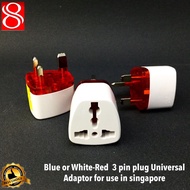 (3 pcs Bundle Deal) Universal Travel Adaptor/ 3 pin plug adaptor for using in Singapore