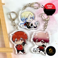 BLUE LOCK Michael Kaiser Alexis Ness Ranze Kurona keychain printed with anime chibi mica in acrylic 
