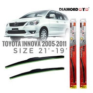 ใบปัดน้ำฝน ซิลิโคน ตรงรุ่น Toyota Innova ปี 2005-2011 ไซส์ 21-19 ยี่ห้อ Diamond กล่องแดงจำนวน1คู่* **ร้านค้าแนะนำ** สิ้นค้าดี**