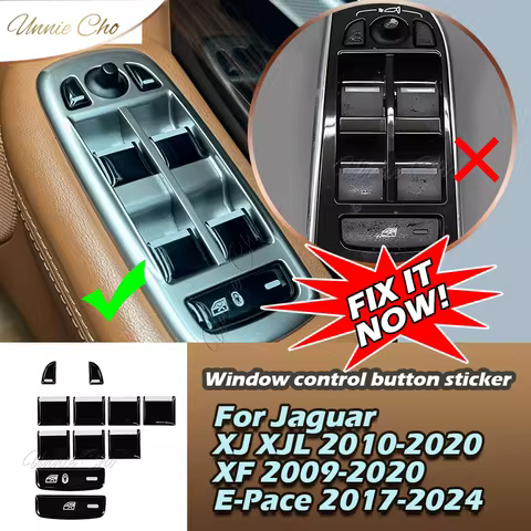 For Jaguar XF XJ XJL Window Switch Cover Trim 2009-2020 Black Button Repair Sticker for Jaguar E-Pac