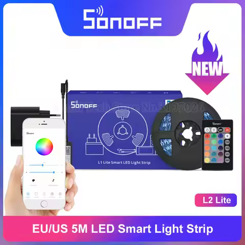 SONOFF L2 Lite 5M LED Light Strip RGB 16 Million Colors Smart Scene Light Remote Control via eWeLink