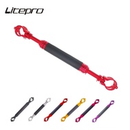 Litepro BMX Bike M Handlebar Telescopic Balance Rod Swallow Bent Bar Crossbar Phone Holder Light Stand Mount Vice Bar For Brompton Bicycle